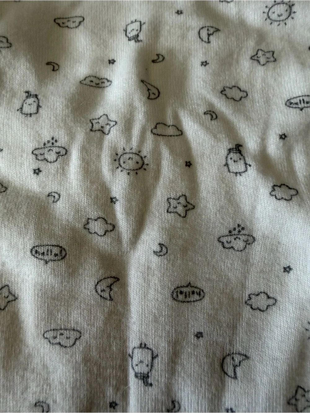 4 Carter's NB Onesies - Rainbow Stripe, blue stripe and White Cloud Prints